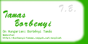 tamas borbenyi business card